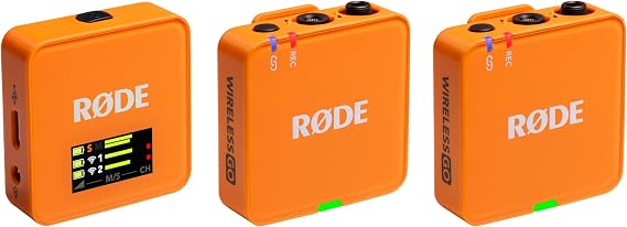 RØDE Wireless GO (Gen 3) - Third Generation, 32-bit, Dual Transmitter, Recording-enabled Wireless Microphone Set (Orange)