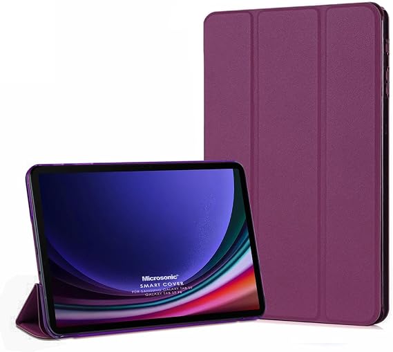 Microsonic Samsung Galaxy Tab S10 FE için Kılıf Slim Translucent Back Smart Cover Mor [Galaxy Tab S10 FE X520 ile Uyumlu Kılıf - Mor]