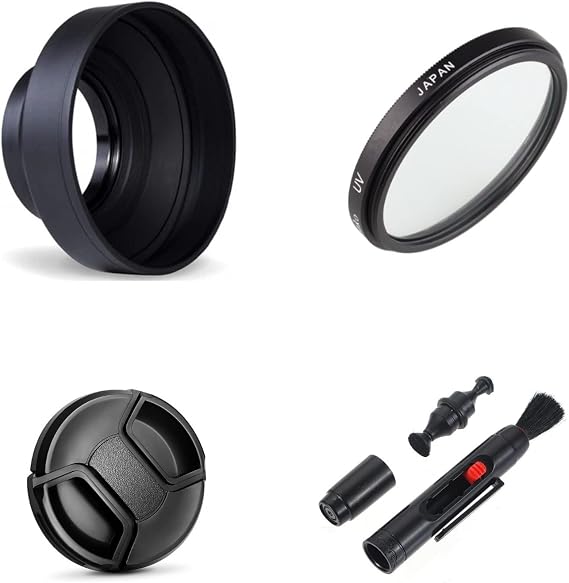 Camera Accessories Bundle Set for Kodak PIXPRO AZ528/AZ526/AZ525/AZ522/AZ521 Camera: UV Filter, 3 Stage Collapsible Lens Hood, Lens Cap, Cleaning Pen