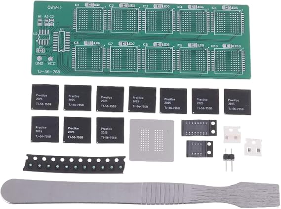 Soldering Practice Board Kit For BGA Chip Applications With For Decimal Flowing Light Functionality For Educational Use(A)