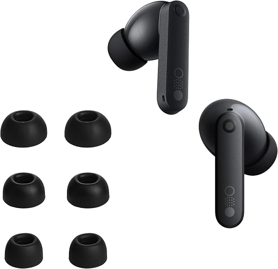 kwmobile 6x Replacement Ear Tips Compatible with CMF by Nothing Buds Pro 2 - Silicone Tips for Earphones - Black