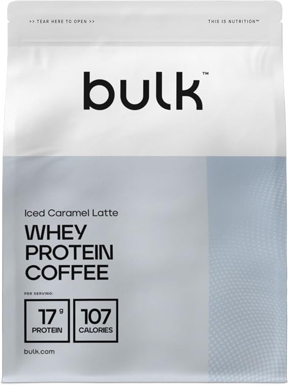 Bulk Whey Protein Coffee, Caramel Latte, 500g, 16 Servings, 17g Protein per Serving, Real Coffee, High-Protein Shake for Muscle Support