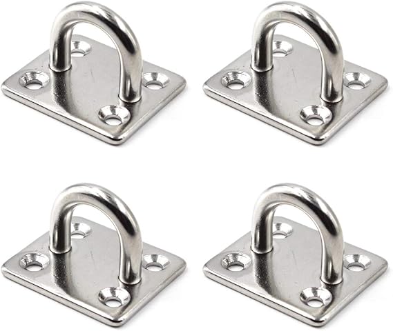 Square Ceiling Wall Mount Hook Heavy Duty Anchor 304 Stainless Steel, Great for Yoga Swings Hammocks, Boat Rigging, Marine Deck Hardware and Suspension Training Straps