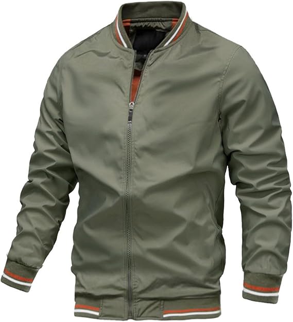 Men's Bomber Jacket Lightweight Thin Casual Jacket Windbreaker Transition Jacket Blouson Jacket Stand-Up Collar US Aviator Jacket with Inner Pocket Leisure Jacket Pilot Jacket Softshell Jacket