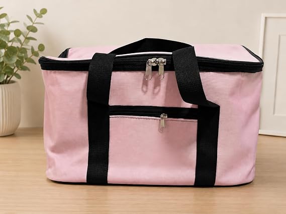 DORDOİ Pembe 22 Litre Termal Piknik ve Taşıma Çantası – Su Geçirmez Kumaş, Kalın Yalıtımlı İç Kaplama, 2 Bölmeli Soğuk-Sıcak Tutucu Çanta (39x27x23 cm)