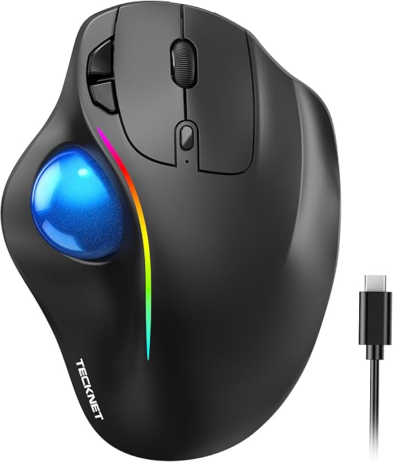 TECKNET Wireless Trackball Mouse, Ergonomic Mouse With Thumb Control