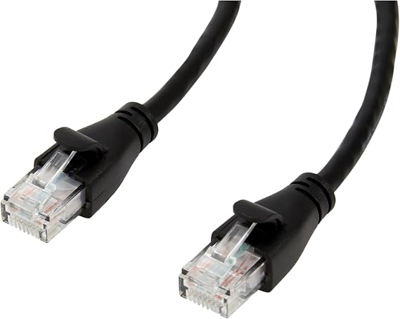 Amazon Basics Ethernet Network Cable with RJ45 Connectors (Cat. 6, 1000 Mbit/s, 1.5 m) - 5 Unit, Black