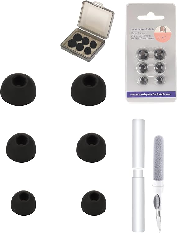 3 Pairs Silicone Ear Tips for Anker Soundcore Liberty 4 NC，daunke Replacement Earbuds，3 Different Size (S/M/L)，soft and comfortable,non-irritating,for In-Ear Headphones，Black