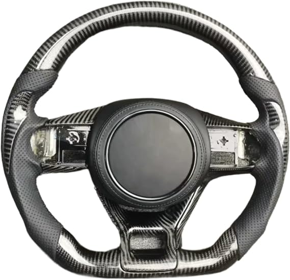 Steering wheel assembly Compatible With KIA For Forte GT 2019 2020 2021 2022 2023 2024 Car Carbon Fiber Steering Wheel Replacement Accesorios(Black)