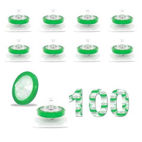 100Pcs Syringe Filter, Sterile PES Hydrophilic Filters, 0.22um Pore Size, 30mm Membrane Diameter for Scientific Laboratory, Individually Packed