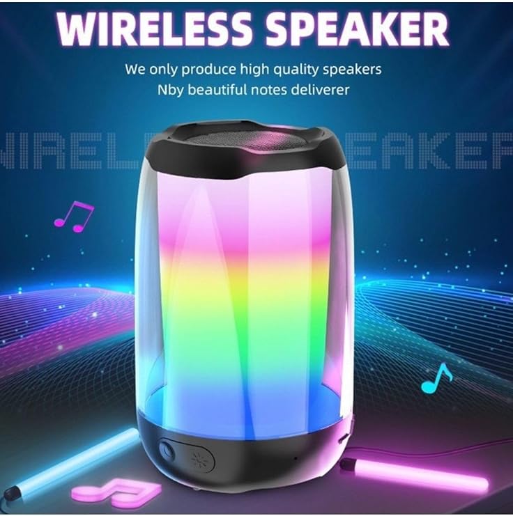 Junglee Pulse5 Mini Bluetooth Hoparlör Tws Özellikli Led Işıklı Kablosuz Speaker Ses Bombası Siyah