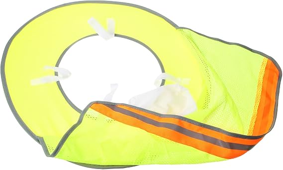 Hard Hat Full Brim Mesh Sunshade with Neck Protector, Fluorescent Green Reflective Strip Construction Safety Visor UV Protection for Outdoor Workers