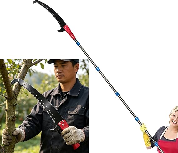 (14.7ft) Telescopic Tree Pruner Saw Long Reach Branch Cutter Loppers