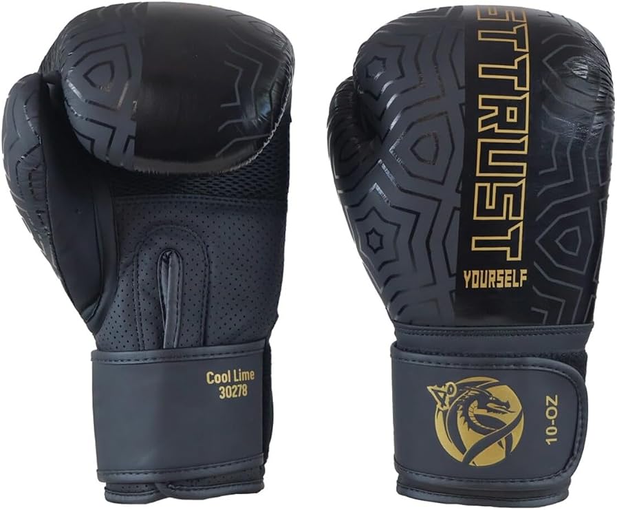 Dragon Do 30213 L Cool Lime Iı Hakiki Deri Boks Eldiveni Muay Thai Siyah 10 Oz