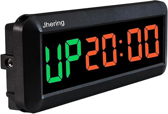 Led Programmable Interval Gym Timer Tabata EMOM MMA Stopwatch Count Up/Down Clock with IR Remote(Green/Red)