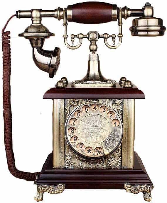 Retro eski moda telefon, Avrupa antika telefon, kadranlı telefon, retro sabit çalışma masası telefonu, kablolu telefon, ev için seçim diski