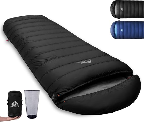 Ultralight Down Sleeping Bag,Lightweight Portable 3-4 Season Single Sleeping Bag for Adults Hiking,Car Camping,Backpacking&Festival Use-680FP Down.