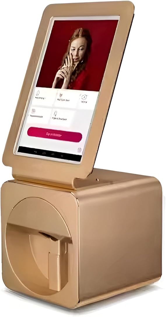 Nail Printer Nail Art Machine, Automatic Nail Painting Machine,with 10.1 Inch Touch Screen Wireless WiFi Signal,Smart 3D Nail Art Printer, Gifts for Nail Lovers,Gold
