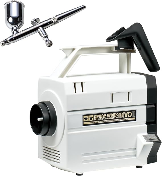 Tamiya タミヤ Airbrush System No. 43 Spray Work HG Compressor Revo II with HG Single Airbrush 7454374543-000