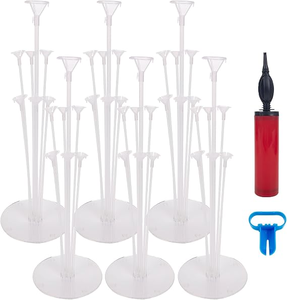 6 Pcs Balloon Stand Kit - Reusable Table & Floor Stands, Sticks & Holders for Wedding, Birthday, Party Decorations