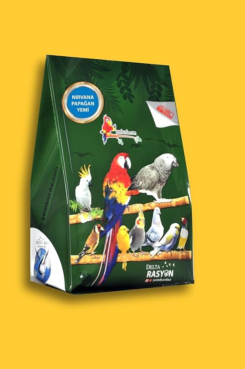 Nirvana Papağan Tam Yemi - Yüksek Protein Premium Papağan Kuş Yemi, 3 Kg