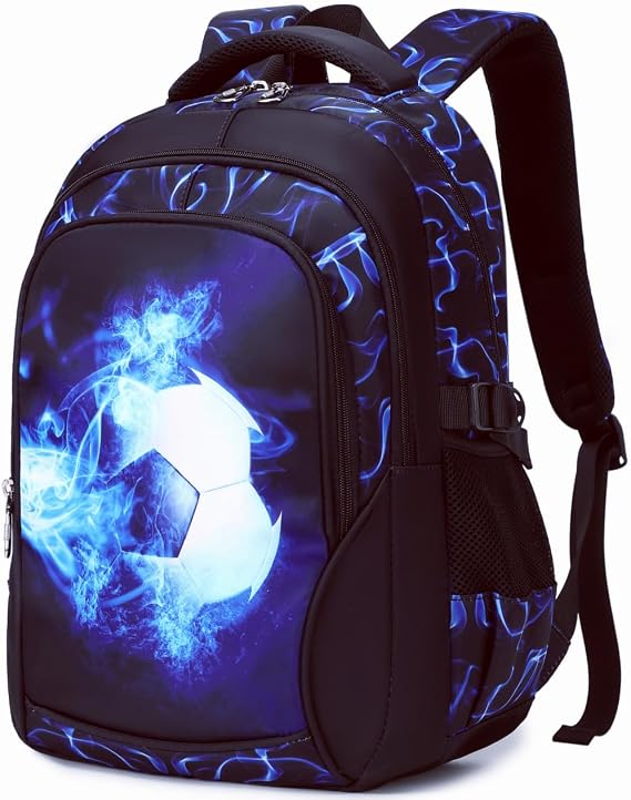 School Backpacks Teenagers Child Backpack Big Kids Youth School Backpack School Institute, 1 - Football Blue, Classic