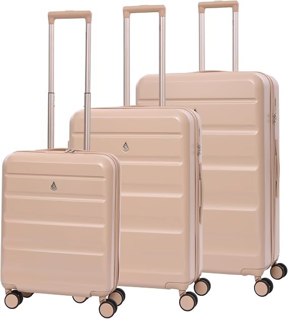 Aerolite ABS Hard Shell Suitcase Set, 3 Piece - Cabin, Medium & Large