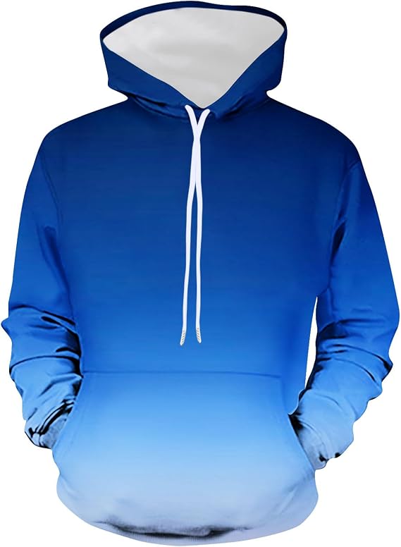 Muscularfit Mens Hoodies Pullover Drawstring Long Sleeve Gradient Color Lightweight Hooded Sweatshirts Casual Loose Hoodies