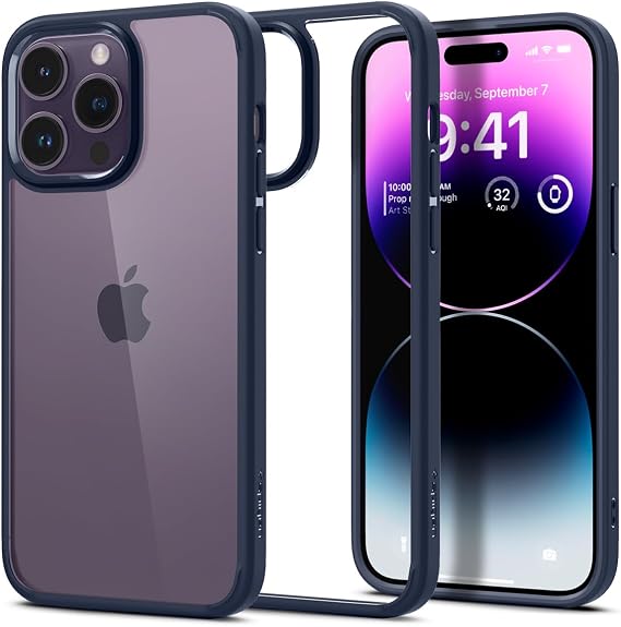 Spigen iPhone 14 Pro Case, Shock Absorption, Impact Resistant, Strap Hole, US Military MIL Standard Acquired, No Yellowing, TPU Bumper Case, Dual Layer Structure, Scratch Resistant, Wireless Charging