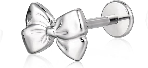 limerencia 20G Flat Back Threadless Piercing Jewellery,Hypoallergenic Titanium Press Fit Stud Earring for Women Men Labret Tragus Cartilage Helix(1PC)