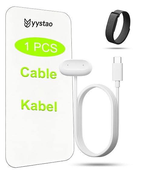 1 Pack Charging Cable for Google Fitbit Air, Stable USB-C Replacement Charger Cord, Durable Power Lead, White