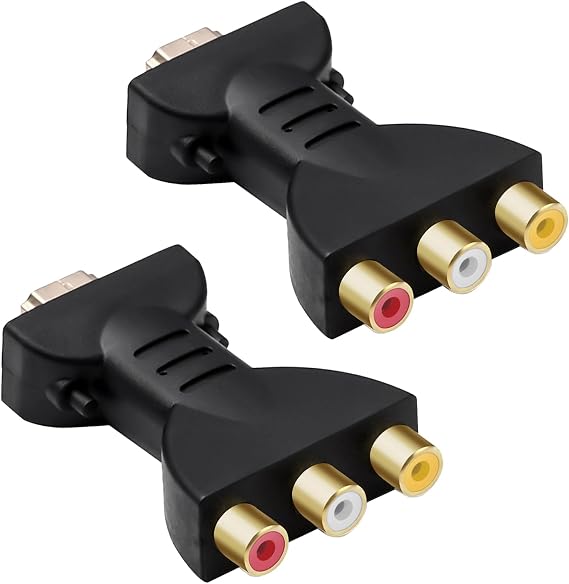 HDMI to AV Adapter, HDMI to RCA Converter to RCA CVBS Composite Video Audio Converter, 1080P Input USB Powered Plug & Play Adapter for Connecting HDMI Devices to Old TV Monitor Projector with AV Input