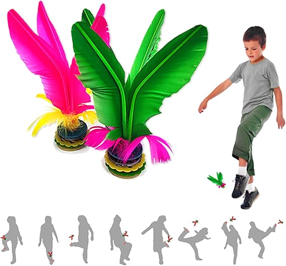 Jianzi Shuttlecock Set - Premium Shuttlecock for Foot Kick Sports Hand-Eye Coordination Training Traditional Outdoor Game for Children and Adults Colourful & Durable