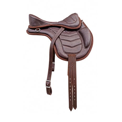 Handmade Freemax Treeless English Lightweight Brown Leather Comfort Riding Horse Saddle