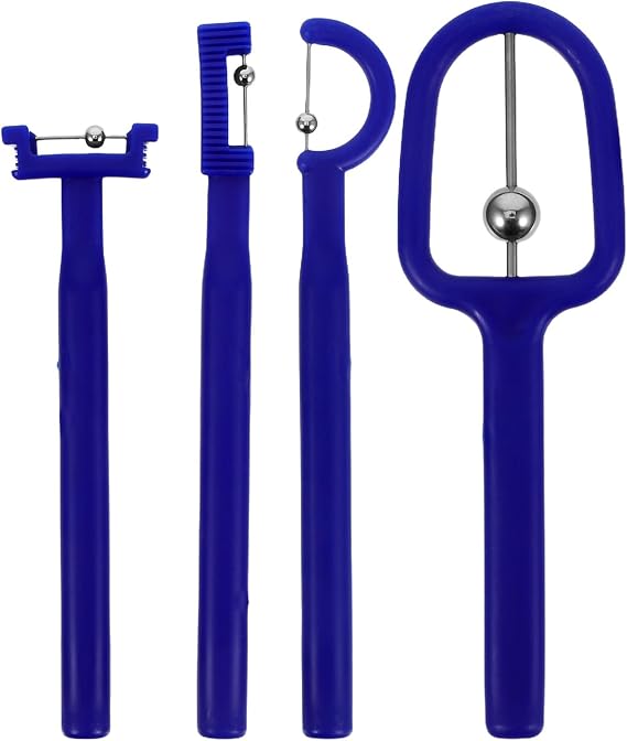 Beavorty Oral Muscle Trainer Set 4pcs Tongue Tip Exerciser for Adults Lateralization and Elevation Tool for Speech Therapy Portable Blue Training Improving Pronunciation and Communication