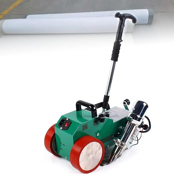 Hot Air Welding Machine, 1800W Automatic PVC Welder with Handrails, 0.2-1mm Thickness, Temperature Control for Plastic Fabric & Lightbox Cloth Splicing
