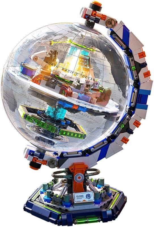 Interactive Globe Construction Kit 360° Rotating World Model