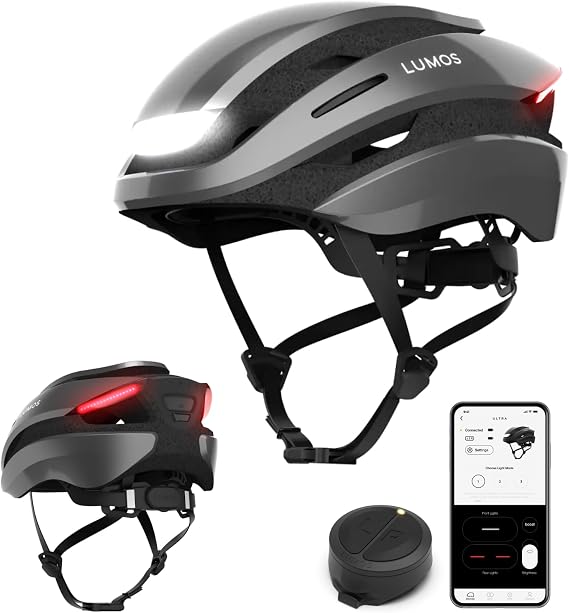 Lumos Ultra Bike Helmet | 360˚ Visibility TÜV Verified | Front & Rear LED Lights with Turn Signals | Commuter Bike Helmet for Adults Men Women