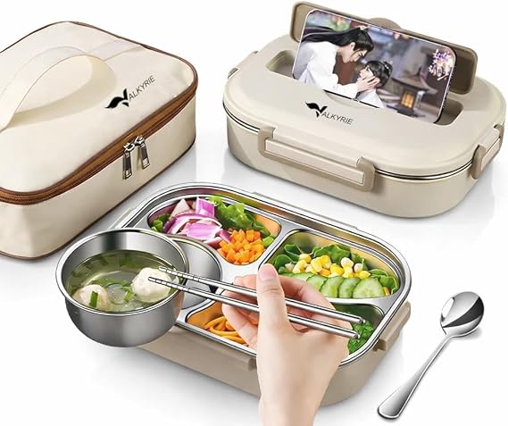 Valkyrie 1500 ml Termal Yemek Kutusu | 304 Paslanmaz Çelik | Sızdırmaz | Isı Yalıtımlı Çantalı I Telefon Tutuculu