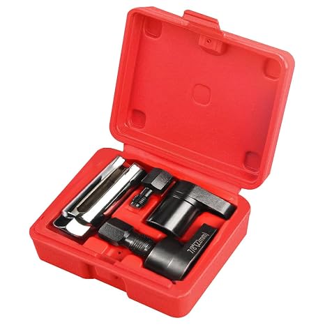 Lambda Sensor Key 5-Piece Lambda Sensor Tool Lambda Sensor Nut Set Oxygen Sensor Socket Thread Repair Kit Lambda Sensor with 1/2 Inch 3/8 Inch Drive M12 M18 Thread Strehler for Tools Car
