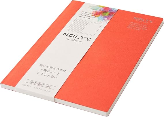 Noritsu NOLTY NTBNT1104 Notebook, A5, Asymmetric, 0.24 inch 6.0 mm Rule, Dotted Grid, Orange