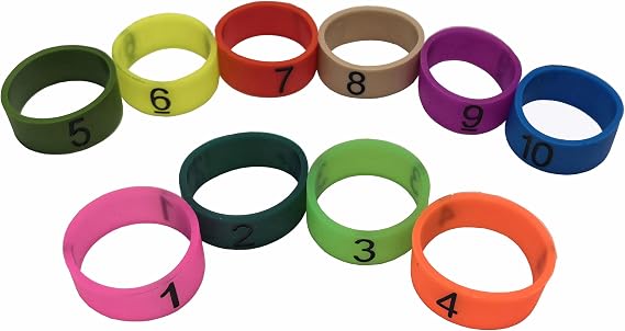 Generic Colored Identification ID Rings Cap Cover Sleeve for Shure BLX288/PG58 Wireless Microphone System PG58 Handheld Vocal Mics, Silicone, 10 Pack, 10 Colors