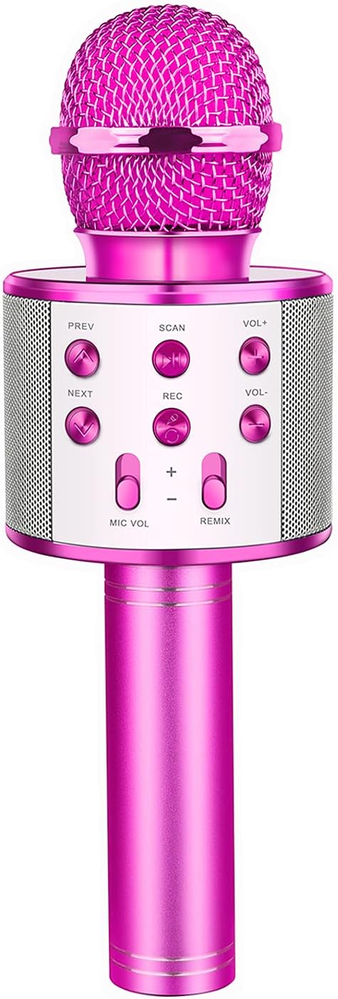 GeschenPark Karaoke Microphone, Gifts for Girl 3-12 Years, Karaoke Microphone Bluetooth Toys for Kids, Dynamic Toys for Girl - Christmas Gift Boy