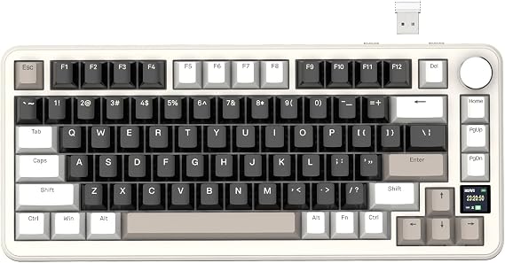 ATTACK SHARK X85 PRO Wireless Gaming Keyboard with TFT Display&Knob,Cheese