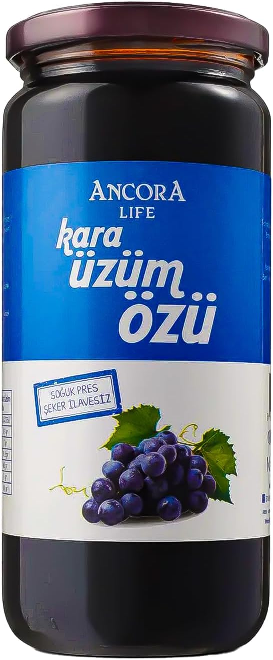 Kara Üzüm Özü Şeker İlavesiz Soğuk Sıkım (640 Gr, Kara Üzüm Özü)