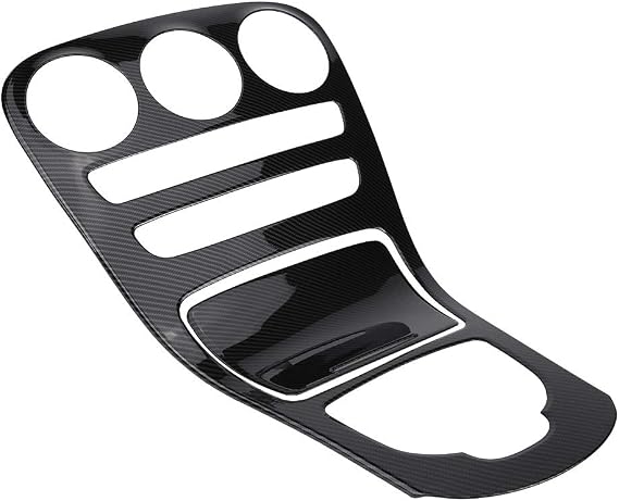 KIMISS w205 Center Console Gear Panel Frame Trim,ABS 2Pcs Center Console Panel Decoration Cover Trim for Replacement for C-Class W205/GLC-Class W253 15-18(Carbon Fiber)