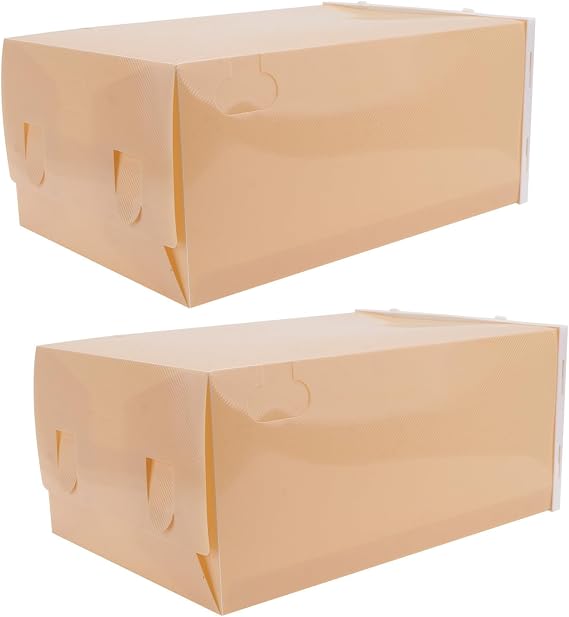 DOITOOL 2pcs Stackable Shoe Storage Box for Sports Shoes, Plastic