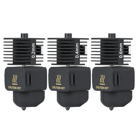 3pac A1 Mini/A1/A2L Hot End Kit 0.2mm+0.4mm+0.6mm Extruder Upgrade High Temperature 0.4 mm Hardened Steel Nozzle Replacement with Silicone Cover Sock for Bambu Laboratory 3D Printer