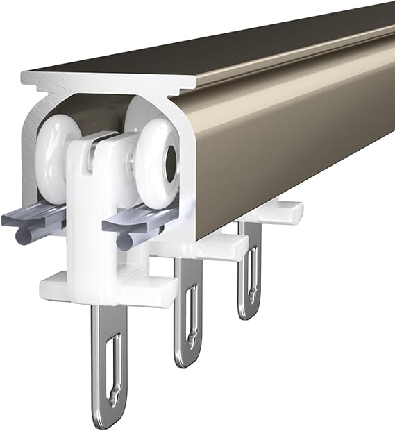 Curtain Rods Track, Curtain Single Tracks, Using Electrophoresis Process, Size 0.5m to 8m, Free Metal Connector, Ceiling Mount Heavy Duty Sliding Curtains Tracks Rails Rod System(1.8m(5.9ft))