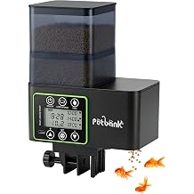 Automatic Fish Feeder for Aquarium, 230/510ML Adjustable Timer Fish Feeder Dispenser with 0.1-2g Precision Feeding, Feed Cleaning & Shortage Alert,Moisture-Proof, LCD Display,USB Rechargeable